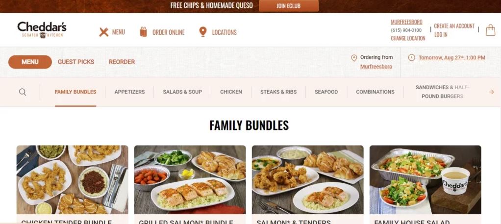 How to order from Cheddar's online